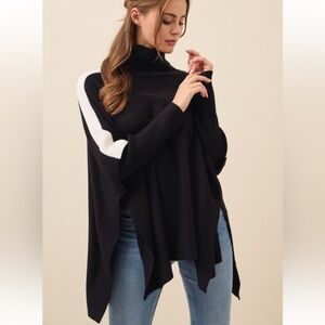#252 Black turtleneck Poncho